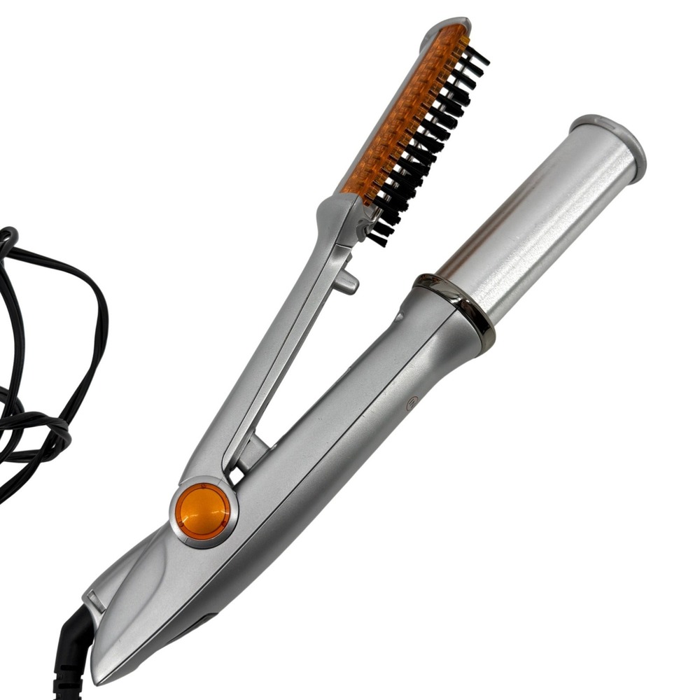 InStyler Original Rotating Curling Iron Brush 1.25" IS1001.1 Silver Orange Works